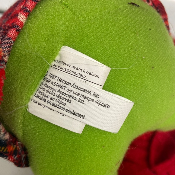 1980's Baby Kermit and Baby Miss Piggy Stuffed Christmas Muppet Plushies - Picture 4 of 4